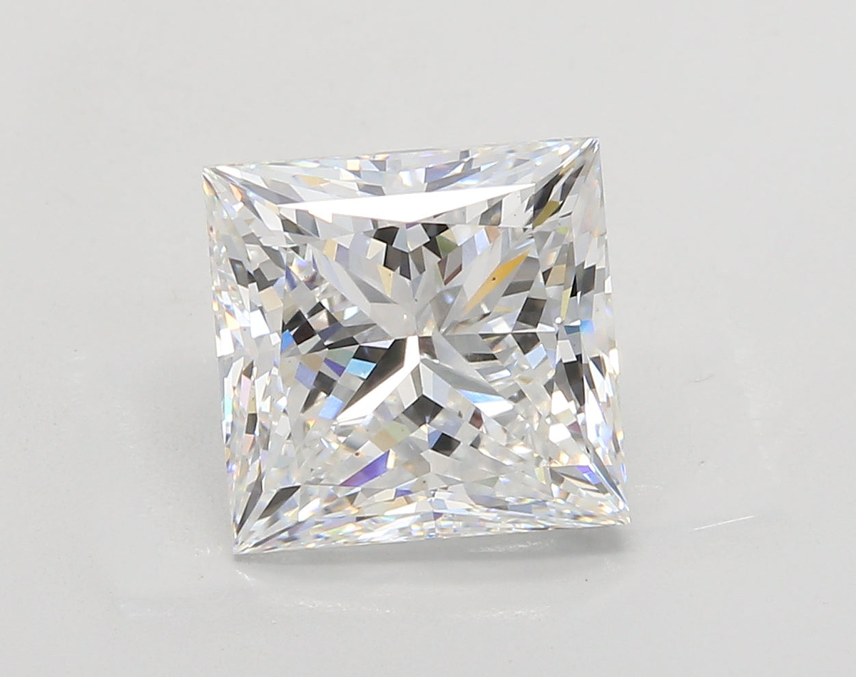 4.55 Carat Princess Shaped, Ideal Cut, E Color, VS1 Clarity, IGI Certified Lab Grown Diamond
