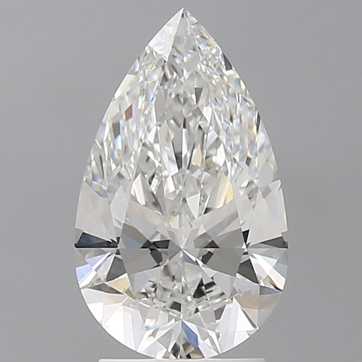 2.54 Carat Pear Shaped, Ideal Cut, E Color, VVS2 Clarity, IGI Certified Lab Grown Diamond