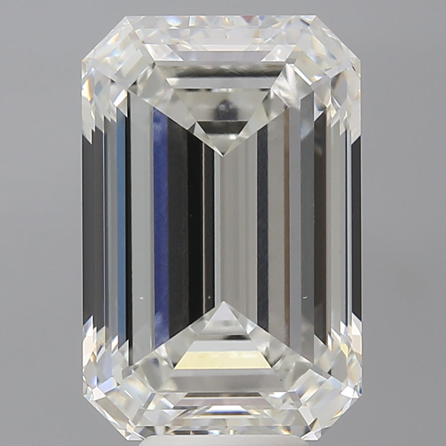 9.09 Carat Emerald Shaped, Ideal Cut, F Color, VVS2 Clarity, IGI Certified Lab Grown Diamond