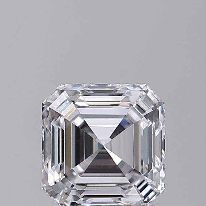 1.56 Carat Asscher Shaped, Ideal Cut, D Color, VVS2 Clarity, IGI Certified Lab Grown Diamond