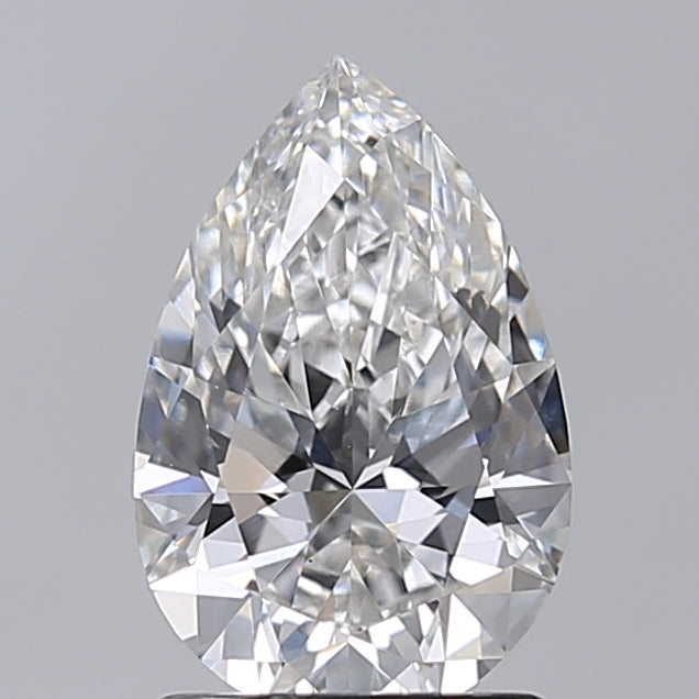 1.52 Carat Pear Shaped, Excellent Cut, F Color, VS1 Clarity, IGI Certified Lab Grown Diamond