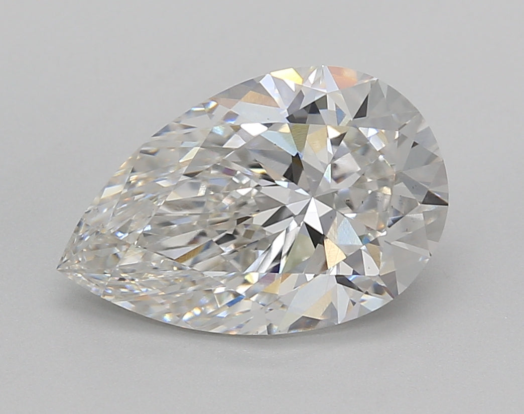 3.02 Carat Pear Shaped, Excellent Cut, F Color, VS1 Clarity, IGI Certified Lab Grown Diamond