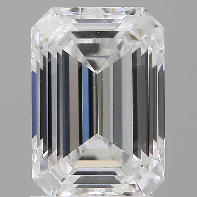 2.08 Carat Emerald Shaped, Ideal Cut, E Color, VVS2 Clarity, IGI Certified Lab Grown Diamond