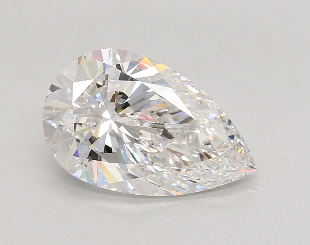 3.05 Carat Pear Shaped, Ideal Cut, D Color, VVS1 Clarity, IGI Certified Lab Grown Diamond