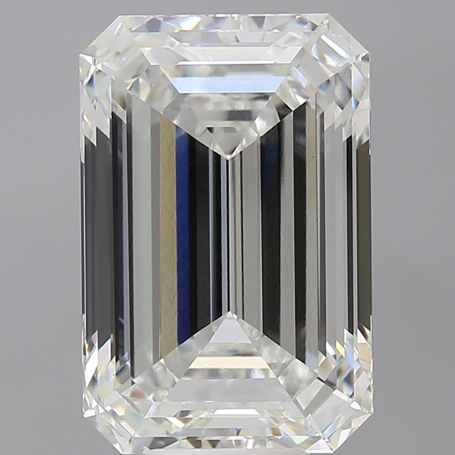 9.59 Carat Emerald Shaped, Ideal Cut, F Color, VVS2 Clarity, IGI Certified Lab Grown Diamond
