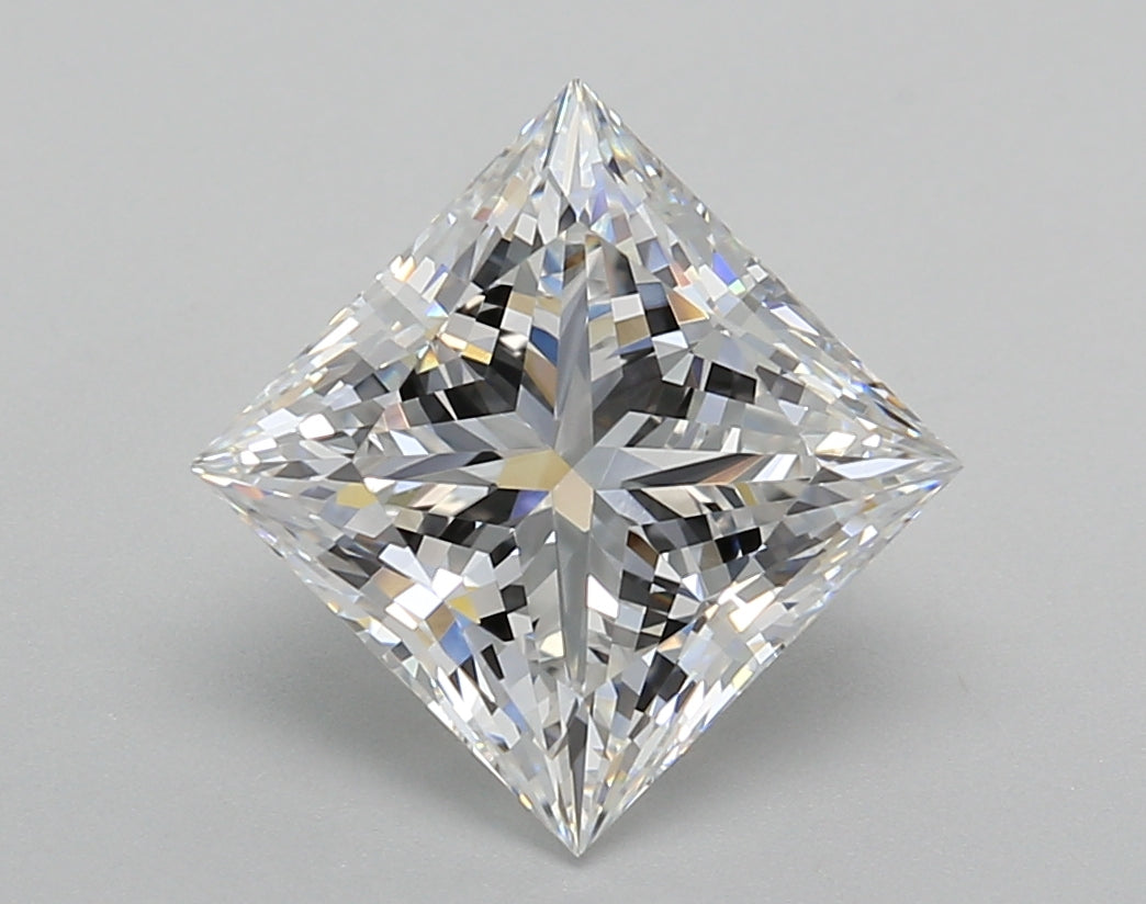 3.02 Carat Princess Shaped, Excellent Cut, D Color, VVS2 Clarity, IGI Certified Lab Grown Diamond