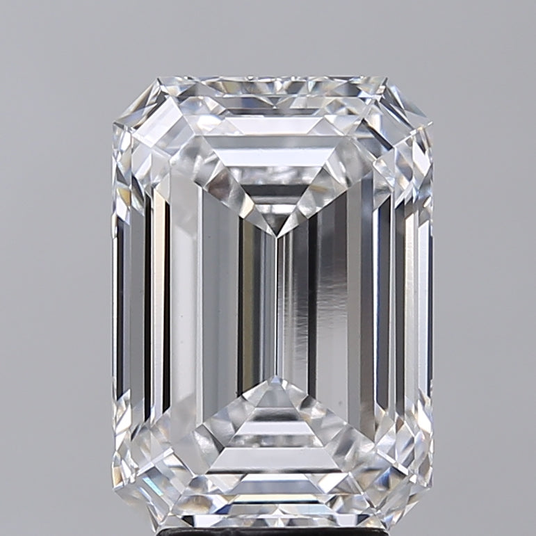 5.01 Carat Emerald Shaped, Ideal Cut, D Color, VVS2 Clarity, IGI Certified Lab Grown Diamond