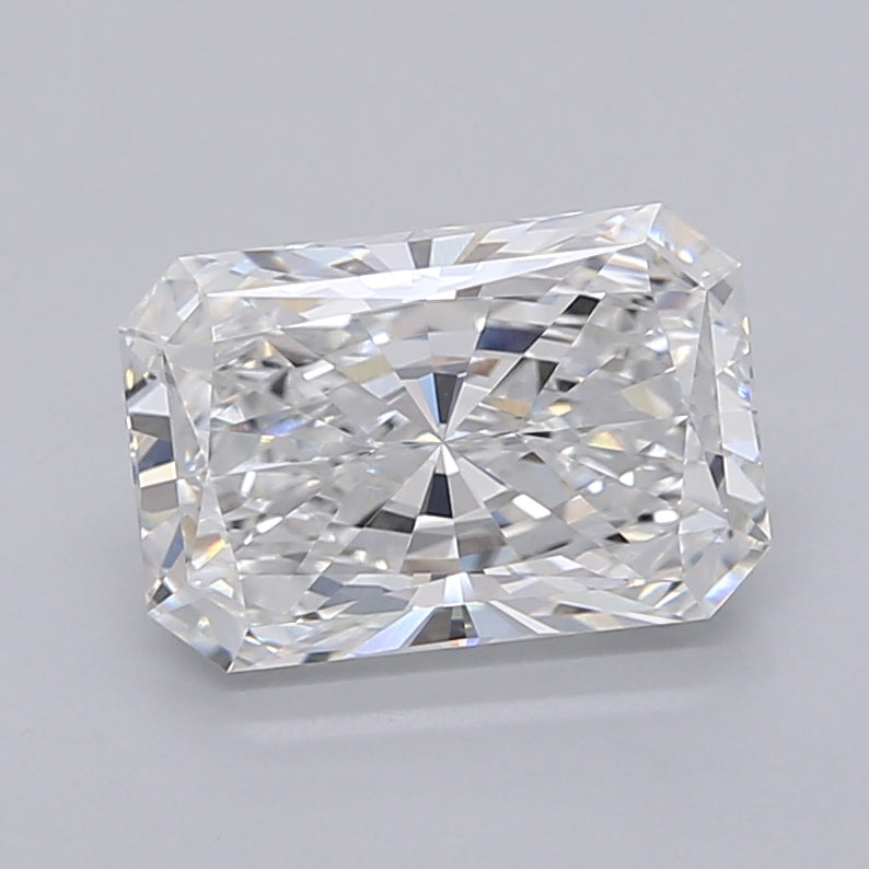 2.54 Carat Radiant Shaped, Ideal Cut, E Color, VVS2 Clarity, IGI Certified Lab Grown Diamond