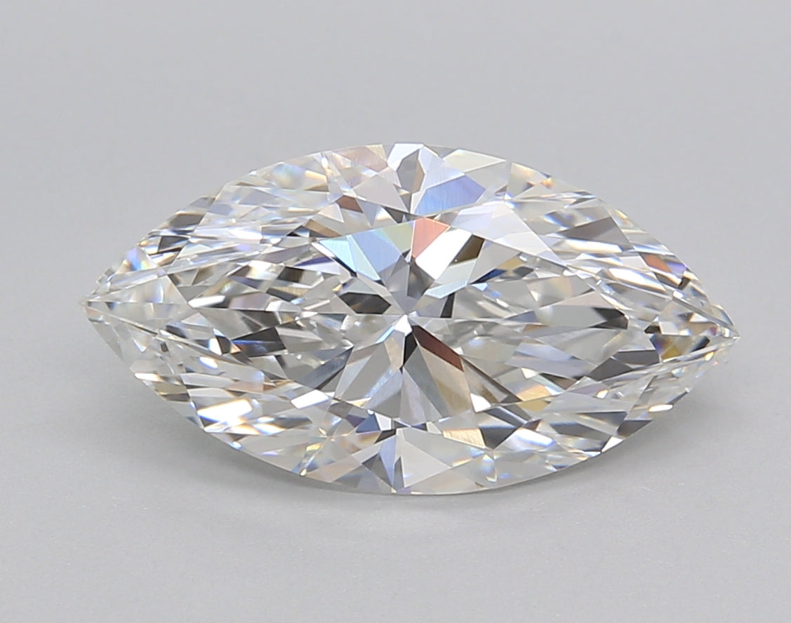 3.02 Carat Marquise Shaped, Ideal Cut, E Color, VVS2 Clarity, IGI Certified Lab Grown Diamond