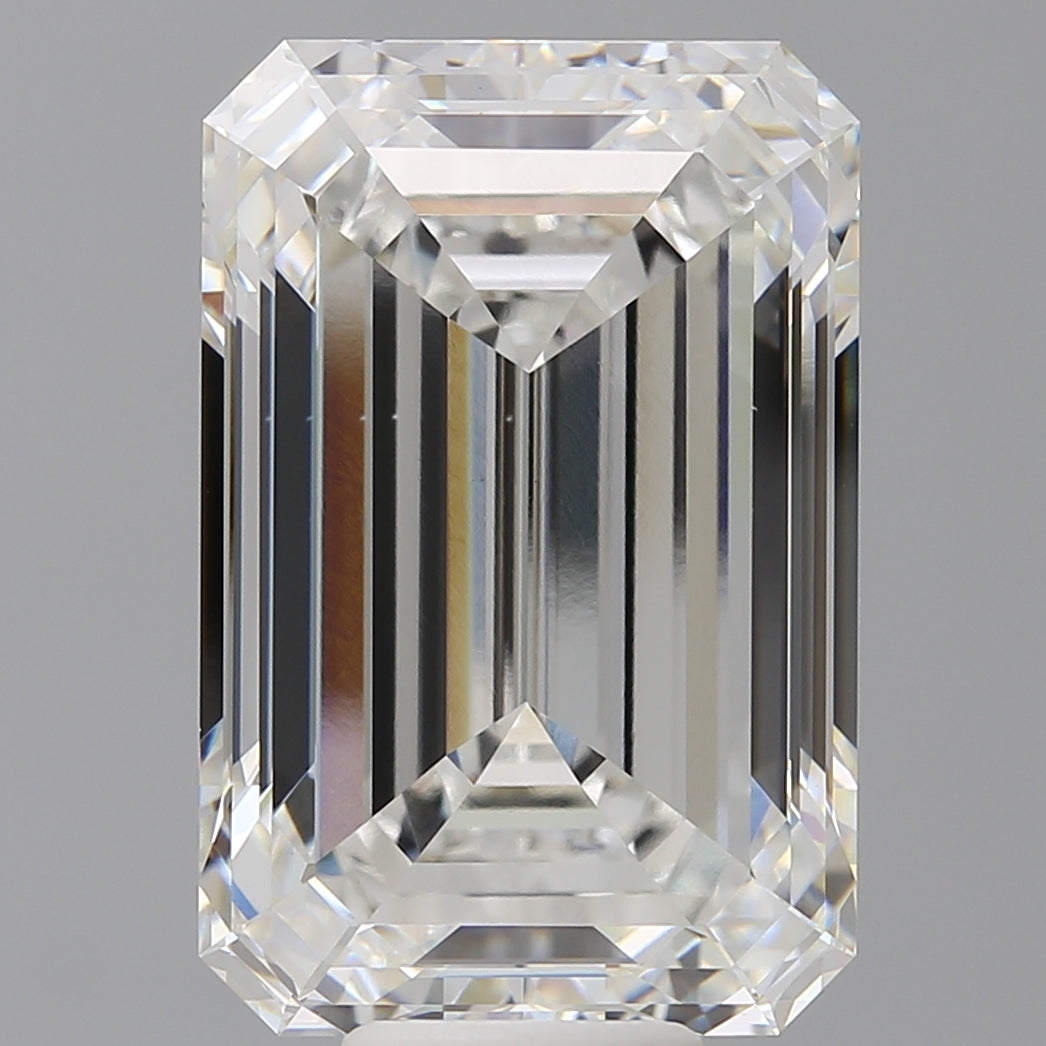 12.59 Carat Emerald Shaped, Ideal Cut, F Color, VVS2 Clarity, IGI Certified Lab Grown Diamond