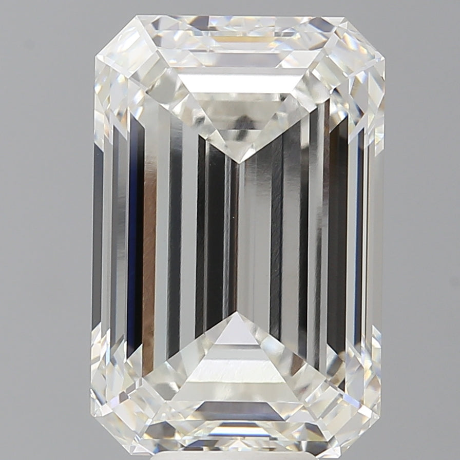 10.09 Carat Emerald Shaped, Ideal Cut, F Color, VVS2 Clarity, IGI Certified Lab Grown Diamond
