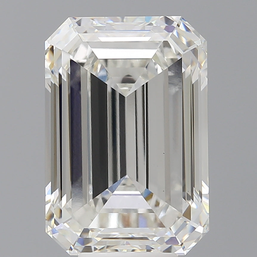 8.56 Carat Emerald Shaped, Ideal Cut, F Color, VVS2 Clarity, IGI Certified Lab Grown Diamond