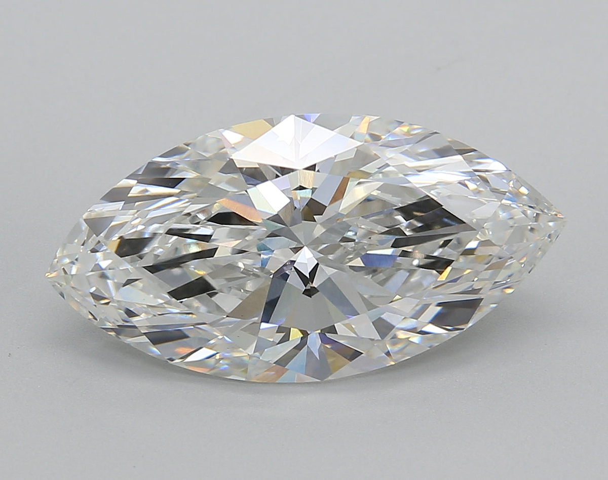 5.02 Carat Marquise Shaped, Excellent Cut, F Color, VS1 Clarity, IGI Certified Lab Grown Diamond