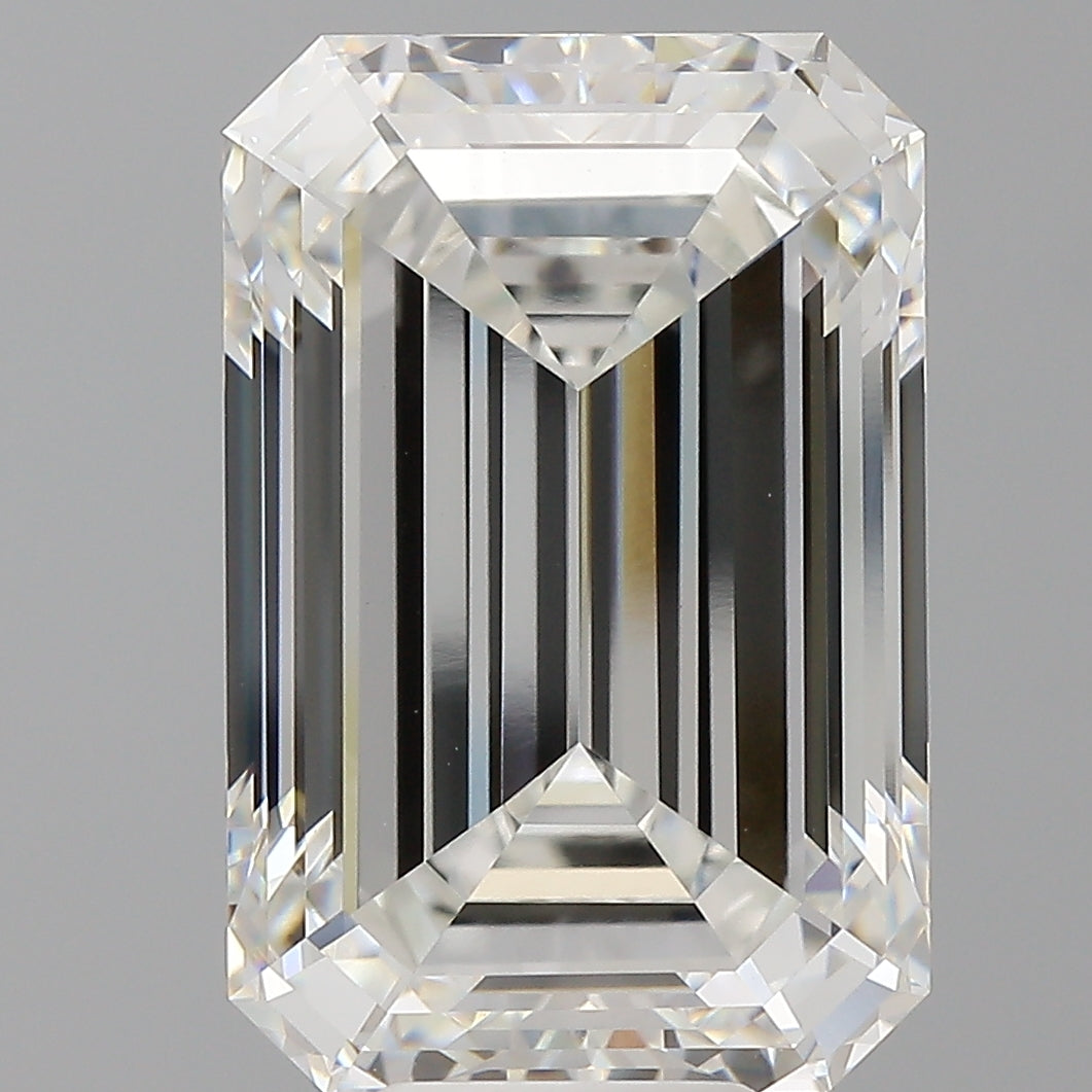 11.08 Carat Emerald Shaped, Ideal Cut, F Color, VVS2 Clarity, IGI Certified Lab Grown Diamond