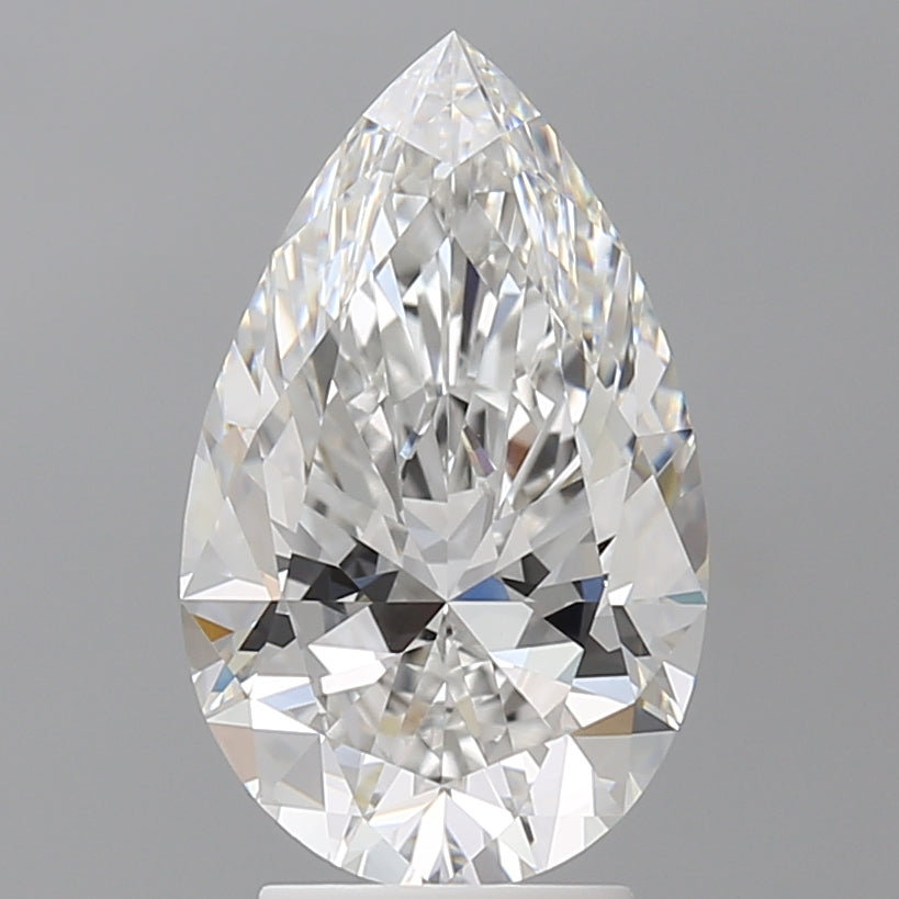 3.57 Carat Pear Shaped, Ideal Cut, E Color, VVS2 Clarity, IGI Certified Lab Grown Diamond