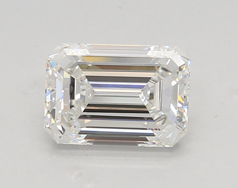 1.30 Carat Emerald Shaped, Ideal Cut, F Color, VVS1 Clarity, IGI Certified Lab Grown Diamond