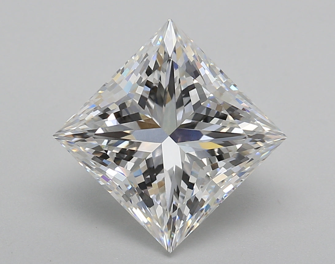 4.01 Carat Princess Shaped, Very Good Cut, E Color, VVS2 Clarity, IGI Certified Lab Grown Diamond