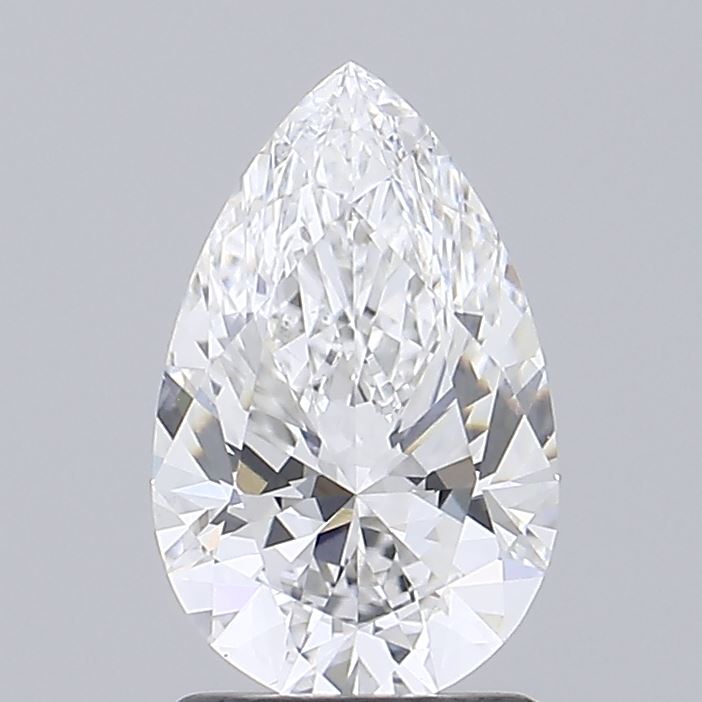 1.58 Carat Pear Shaped, Ideal Cut, E Color, VVS2 Clarity, IGI Certified Lab Grown Diamond