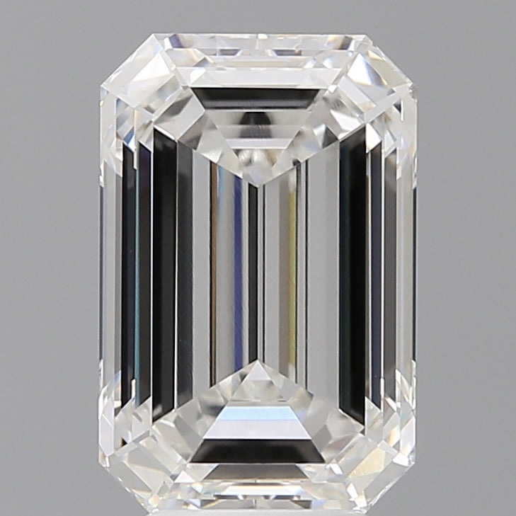 5.10 Carat Emerald Shaped, Ideal Cut, F Color, VVS1 Clarity, IGI Certified Lab Grown Diamond