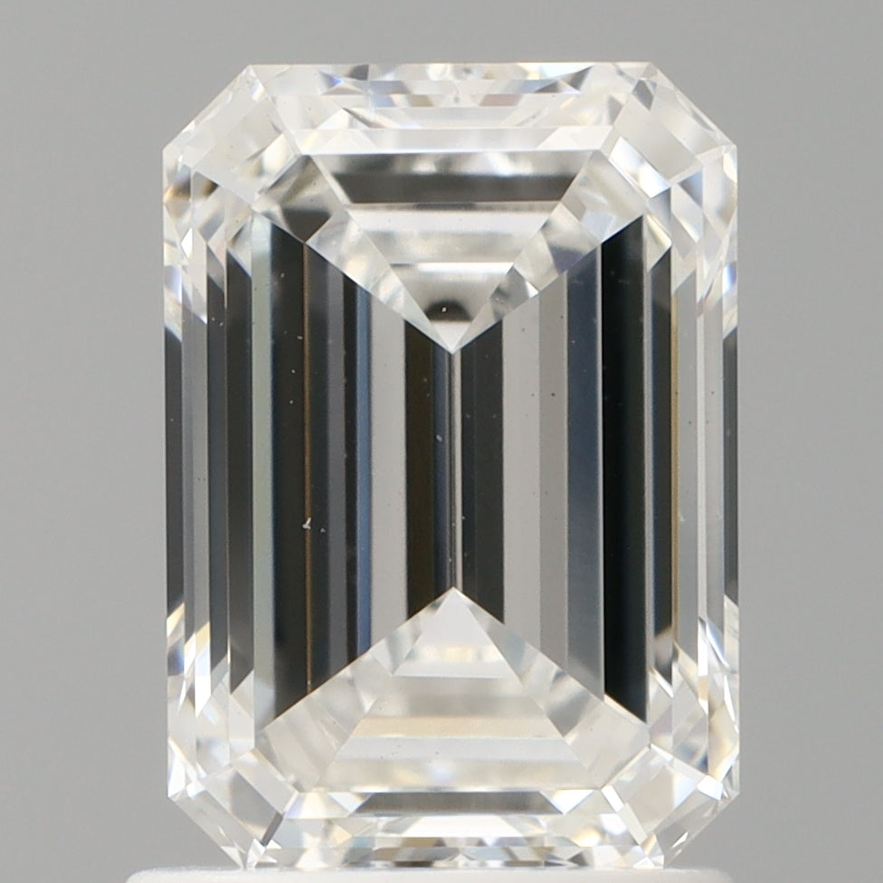 1.59 Carat Emerald Shaped, Ideal Cut, E Color, VVS2 Clarity, IGI Certified Lab Grown Diamond