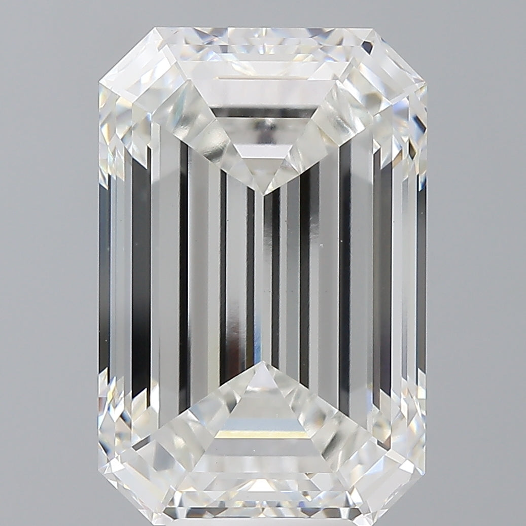 9.55 Carat Emerald Shaped, Ideal Cut, F Color, VVS2 Clarity, IGI Certified Lab Grown Diamond
