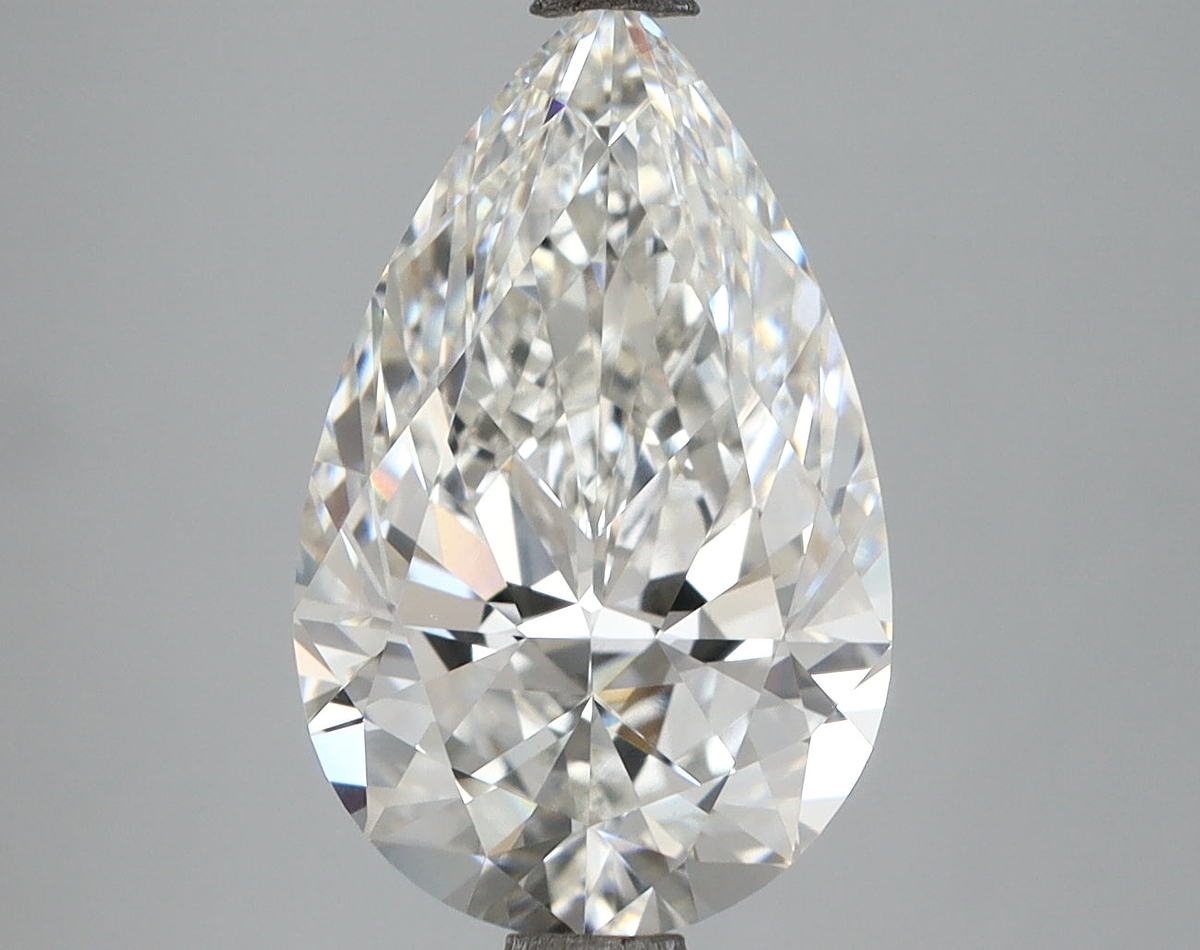 4.06 Carat Pear Shaped, Excellent Cut, F Color, VVS2 Clarity, IGI Certified Lab Grown Diamond