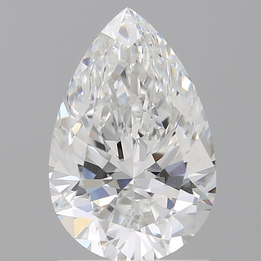 1.58 Carat Pear Shaped, Ideal Cut, E Color, VVS2 Clarity, IGI Certified Lab Grown Diamond