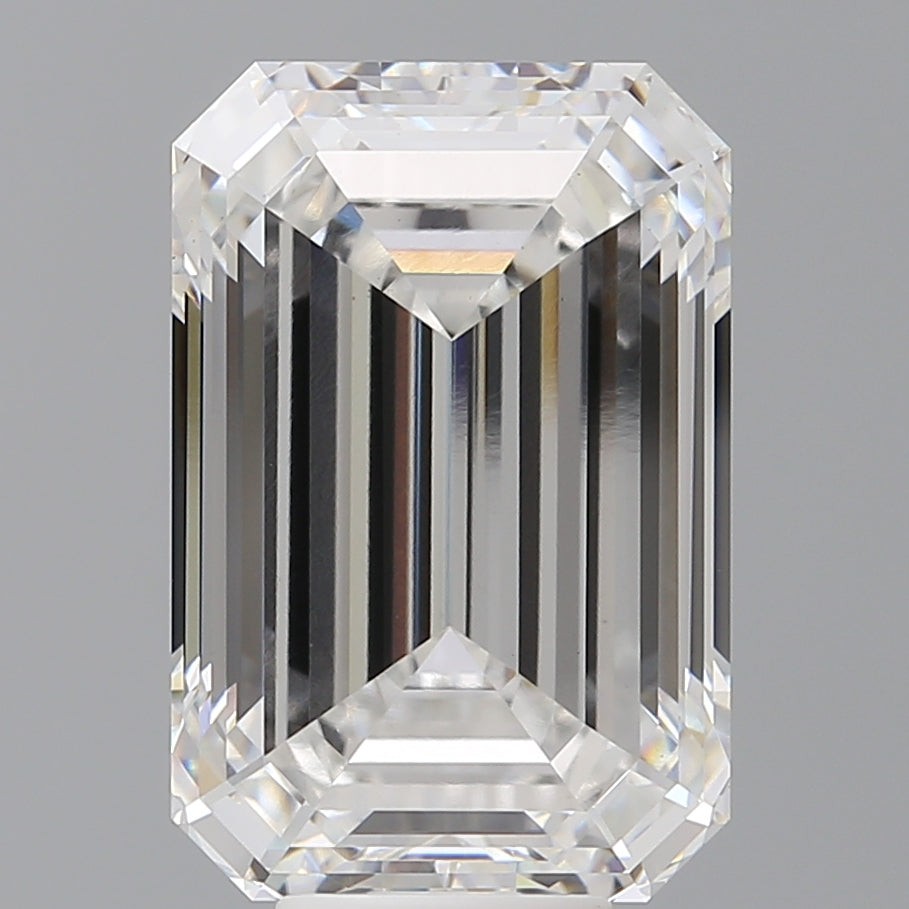 9.59 Carat Emerald Shaped, Ideal Cut, E Color, VVS2 Clarity, IGI Certified Lab Grown Diamond
