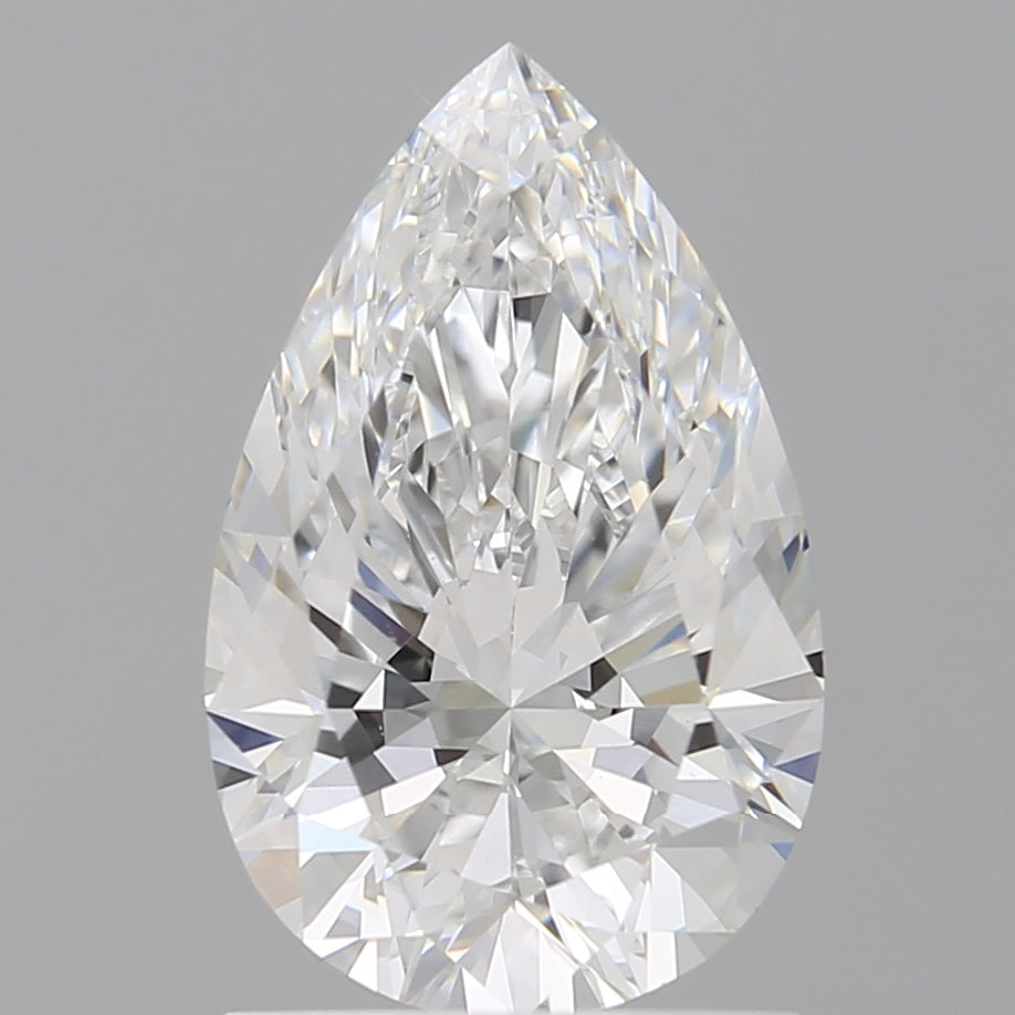 1.58 Carat Pear Shaped, Ideal Cut, E Color, VVS2 Clarity, IGI Certified Lab Grown Diamond