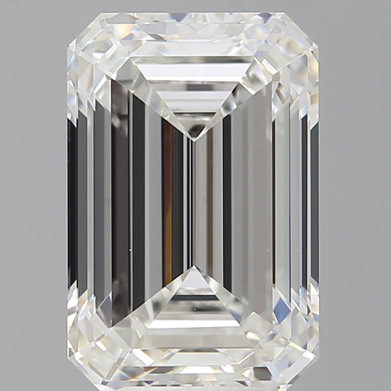 7.53 Carat Emerald Shaped, Ideal Cut, F Color, VVS2 Clarity, IGI Certified Lab Grown Diamond