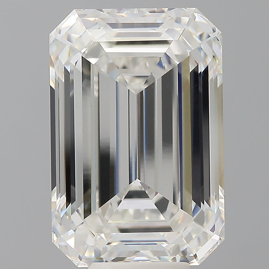 10.04 Carat Emerald Shaped, Ideal Cut, F Color, VVS2 Clarity, IGI Certified Lab Grown Diamond