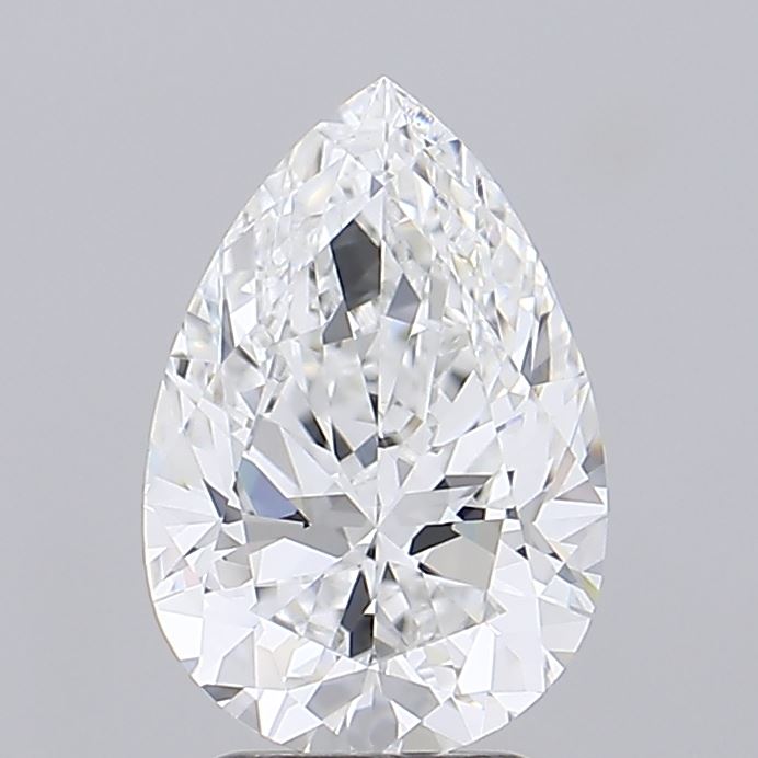 3.00 Carat Pear Shaped, Ideal Cut, D Color, IF Clarity, IGI Certified Lab Grown Diamond