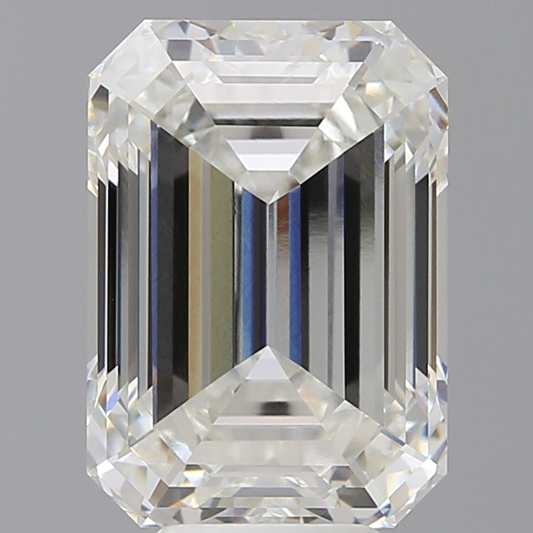 7.58 Carat Emerald Shaped, Ideal Cut, F Color, VVS2 Clarity, IGI Certified Lab Grown Diamond