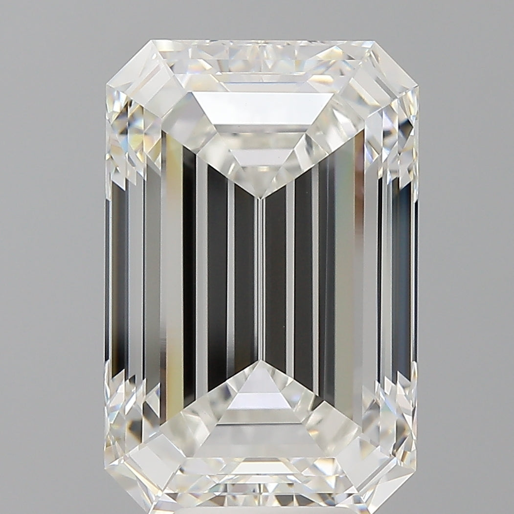 9.08 Carat Emerald Shaped, Ideal Cut, F Color, VVS2 Clarity, IGI Certified Lab Grown Diamond