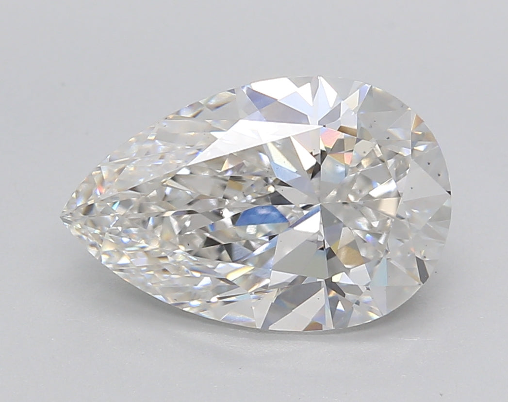 3.02 Carat Pear Shaped, Excellent Cut, F Color, VS1 Clarity, IGI Certified Lab Grown Diamond