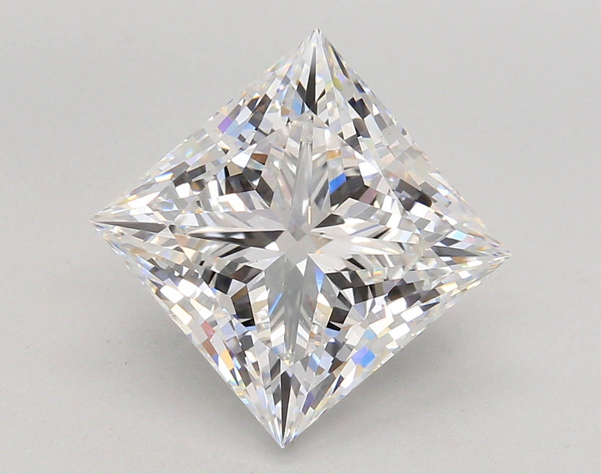 5.04 Carat Princess Shaped, Ideal Cut, E Color, VS1 Clarity, IGI Certified Lab Grown Diamond