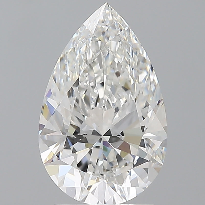2.57 Carat Pear Shaped, Ideal Cut, E Color, VS1 Clarity, IGI Certified Lab Grown Diamond