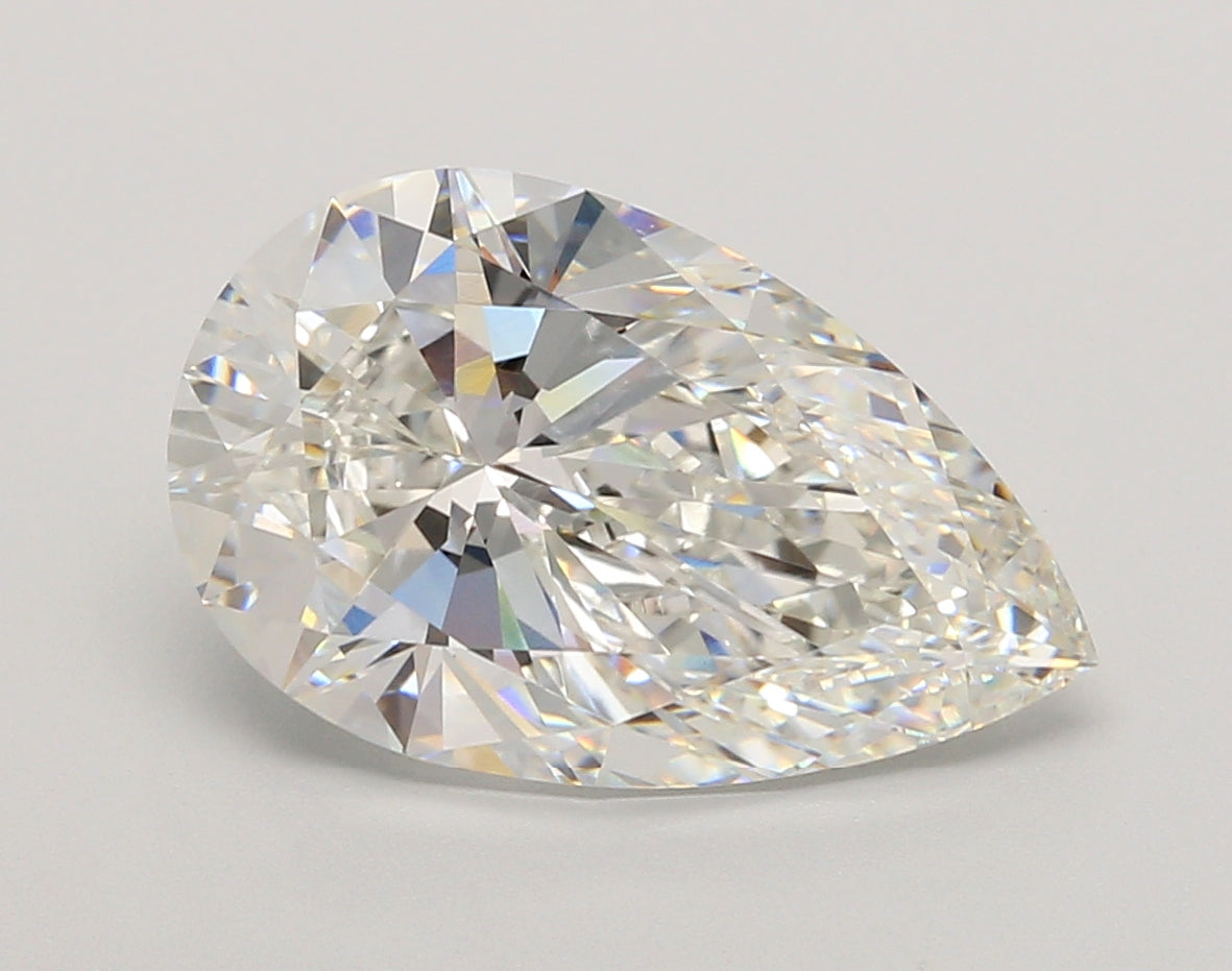 5.06 Carat Pear Shaped, Ideal Cut, F Color, VVS2 Clarity, IGI Certified Lab Grown Diamond