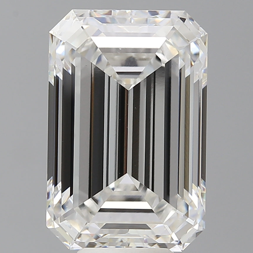 8.56 Carat Emerald Shaped, Ideal Cut, F Color, VVS2 Clarity, IGI Certified Lab Grown Diamond