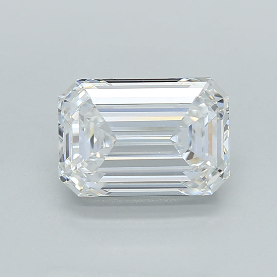 2.05 Carat Emerald Shaped, Ideal Cut, E Color, VVS2 Clarity, IGI Certified Lab Grown Diamond
