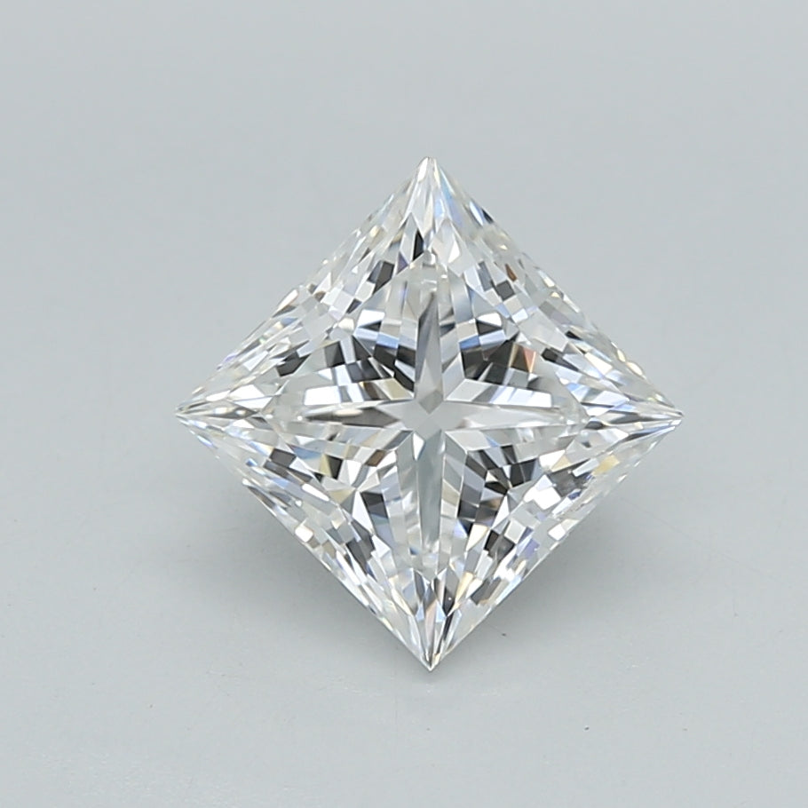 1.53 Carat Princess Shaped, Ideal Cut, E Color, VVS2 Clarity, IGI Certified Lab Grown Diamond