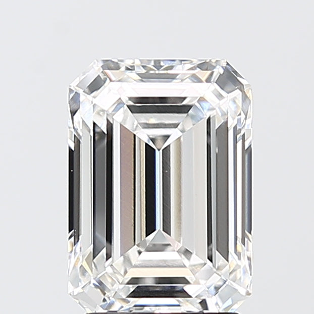 2.55 Carat Emerald Shaped, Ideal Cut, E Color, VVS2 Clarity, IGI Certified Lab Grown Diamond