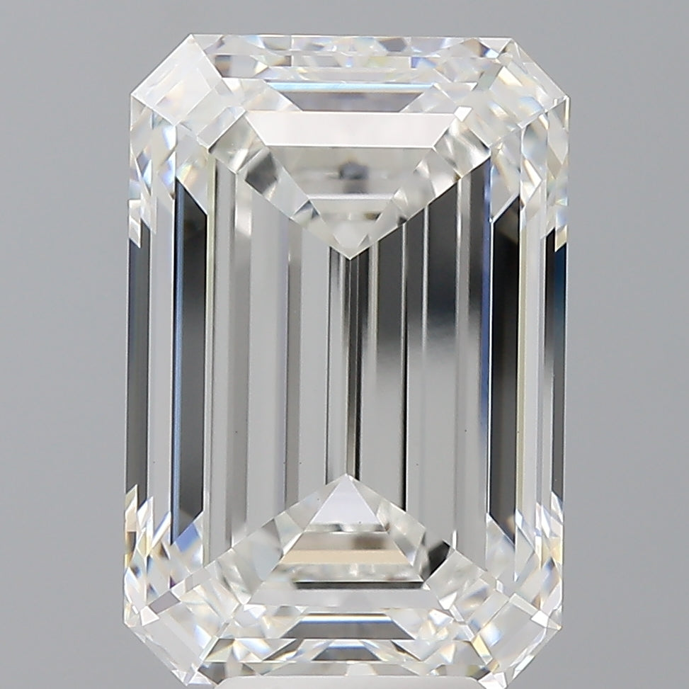 8.05 Carat Emerald Shaped, Ideal Cut, F Color, VVS2 Clarity, IGI Certified Lab Grown Diamond