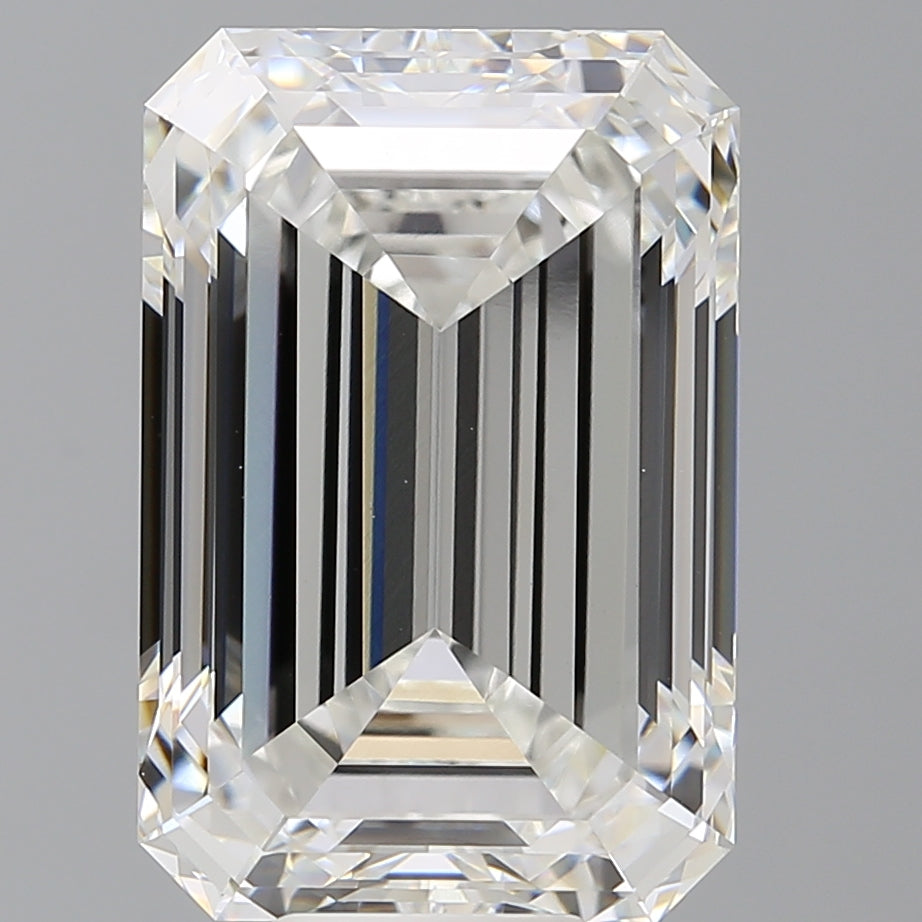 11.44 Carat Emerald Shaped, Ideal Cut, F Color, VVS2 Clarity, IGI Certified Lab Grown Diamond