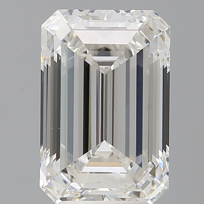 4.58 Carat Emerald Shaped, Ideal Cut, F Color, VVS2 Clarity, IGI Certified Lab Grown Diamond