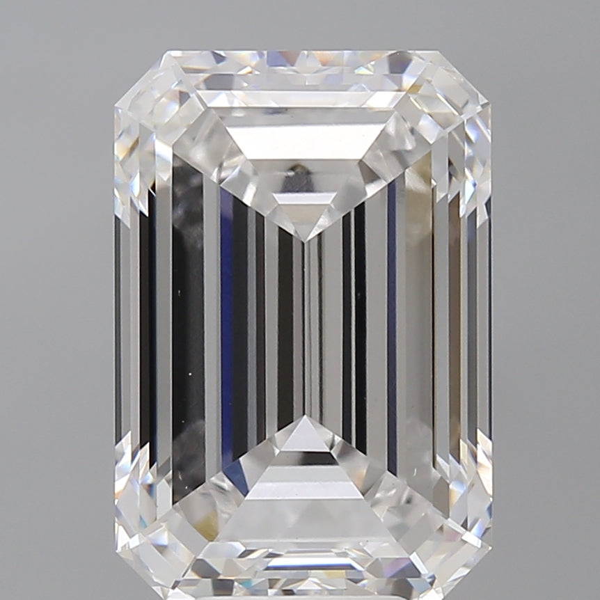 8.53 Carat Emerald Shaped, Ideal Cut, E Color, VVS2 Clarity, IGI Certified Lab Grown Diamond