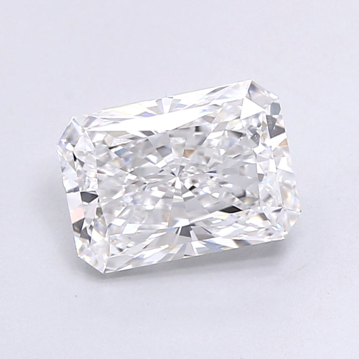 1.50 Carat Radiant Shaped, Very Good Cut, D Color, VVS2 Clarity, IGI Certified Lab Grown Diamond