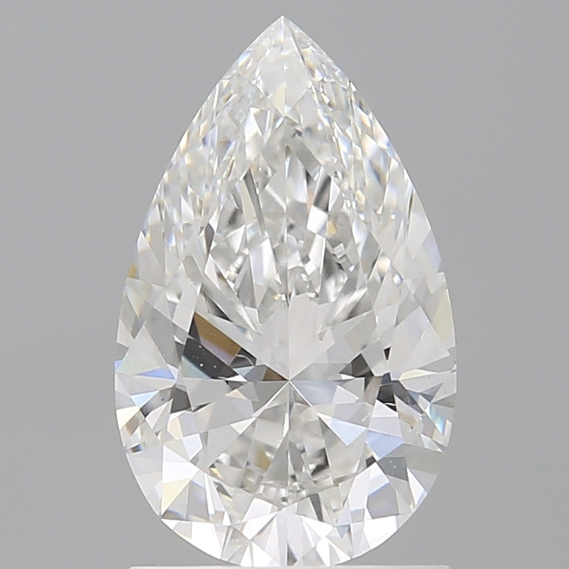 1.56 Carat Pear Shaped, Ideal Cut, F Color, VVS2 Clarity, IGI Certified Lab Grown Diamond