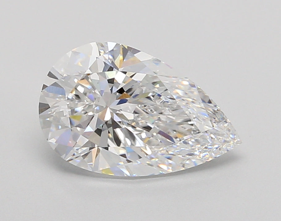 2.07 Carat Pear Shaped, Ideal Cut, D Color, VVS2 Clarity, IGI Certified Lab Grown Diamond