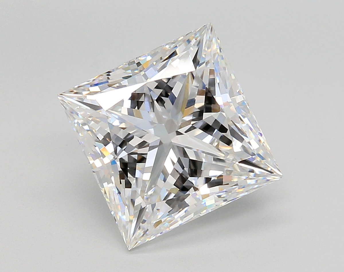 5.02 Carat Princess Shaped, Ideal Cut, D Color, VVS1 Clarity, IGI Certified Lab Grown Diamond